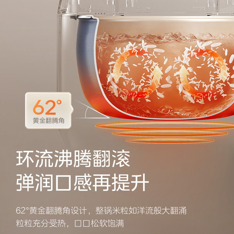 美的(Midea)电饭煲MB-5E65电饭锅5升家用智能多功能耐磨抗菌内胆柴火饭无水焗快速饭热饭智能蒸煮煲汤煲煮饭锅