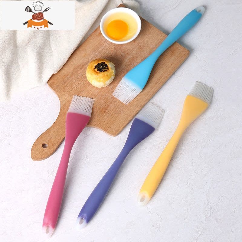 硅胶油刷可高温食用油刷子厨房烙饼平底锅家用烧烤煎饼刷子 敬平 小号一体式(蜜桃粉)图片