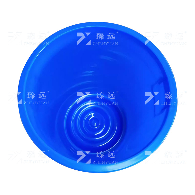 臻远 ZY-YXT-08圆形大号垃圾桶餐厨商用桶带盖垃圾环卫桶 加厚160L蓝色高清大图