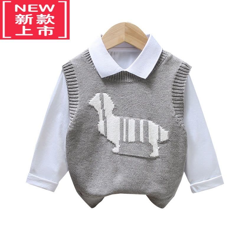 可莉允儿童毛衣背心2022早秋新款男童坎肩洋气针织衫童装毛线马甲外穿潮图片