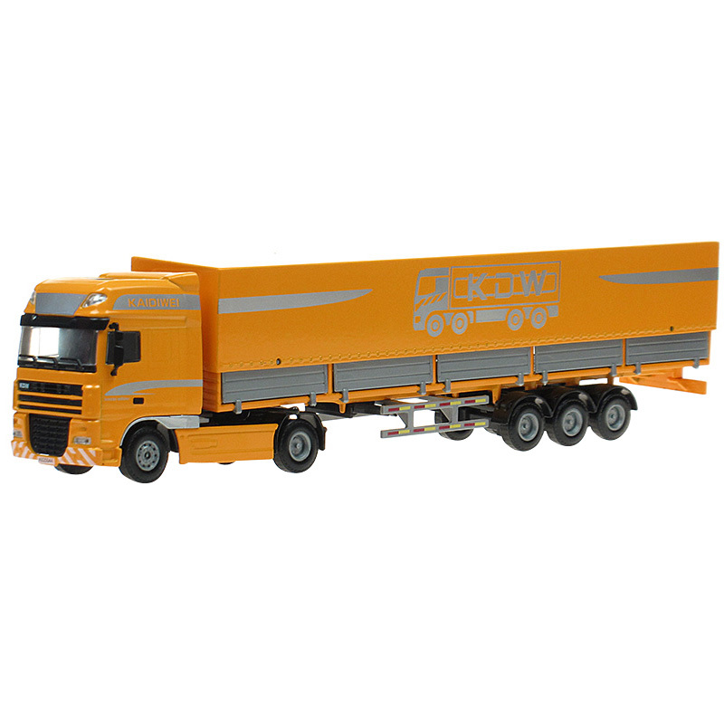 凯迪威1:50 斗篷式平板运输车 儿童仿真玩具 正品授权礼盒装625044