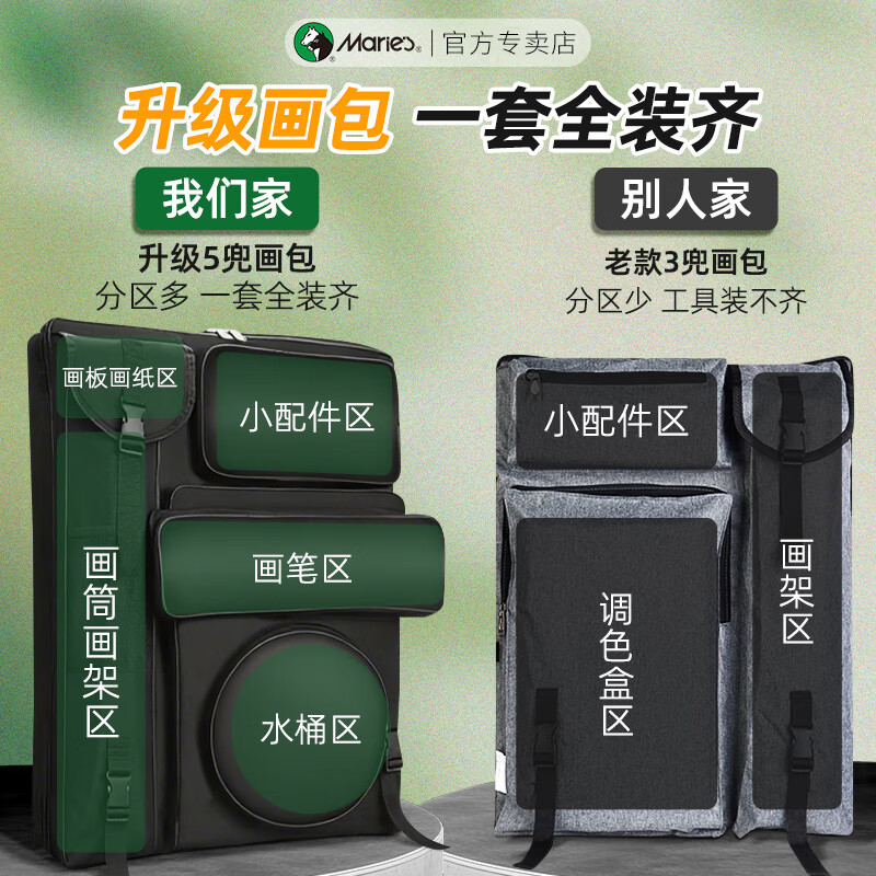 马利(Marie’s) 素描铅笔工具全套装 基础套装工具[单层笔盒]高清大图