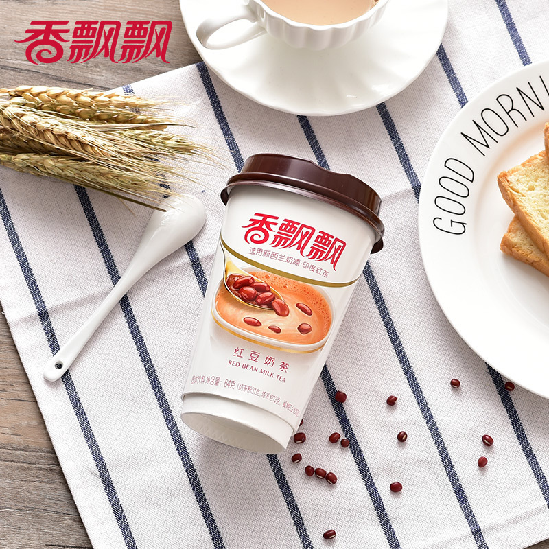 香飘飘奶茶红豆奶茶整箱64g*30杯装红豆奶茶下午茶冲饮品代餐奶茶