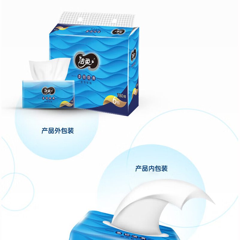 洁柔(C&S)商用软抽层层柔软抽取式面巾纸抽纸60包/箱JR089-06 办公高清大图
