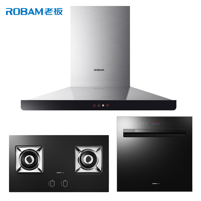 老板(ROBAM)欧式油烟机灶具套餐66A1H+56B0+W771燃气灶(天然气)抽烟机煤气灶嵌入式吸油烟洗碗机套餐
