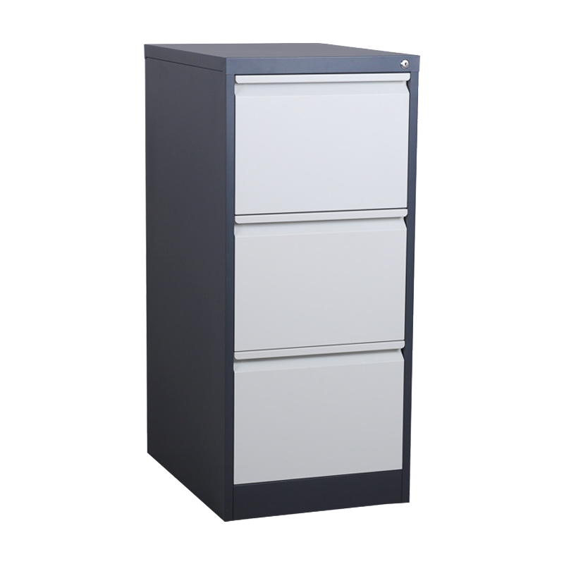臻远 ZYJJ-800149文件挂劳柜卡箱办公资料柜矮柜A4FC挂快捞柜立式抽屉柜 灰白套色三抽鹅颈拉手