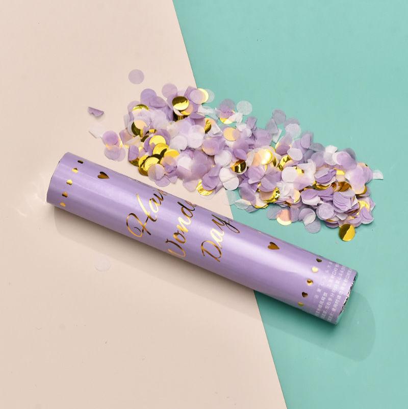 礼炮结婚专用婚庆用品大全花瓣雨婚礼乔迁开业结婚礼花筒喜庆--紫色30cm--1根