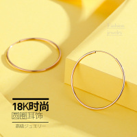 佰色传情18K金耳饰女玫瑰金彩金耳扣耳钩素金耳钉耳环送女友送闺蜜生日情人节礼物