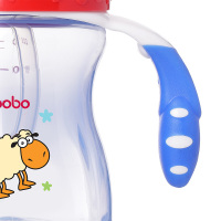 乐儿宝(bobo)易吸学饮杯220ML蓝色 适用6个月以上 水杯水壶