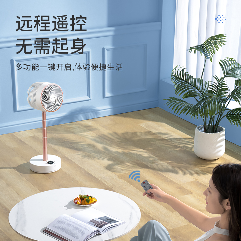 荣事达空气循环扇家用电风扇大风力卧室落地电扇FX509L负离子遥控款