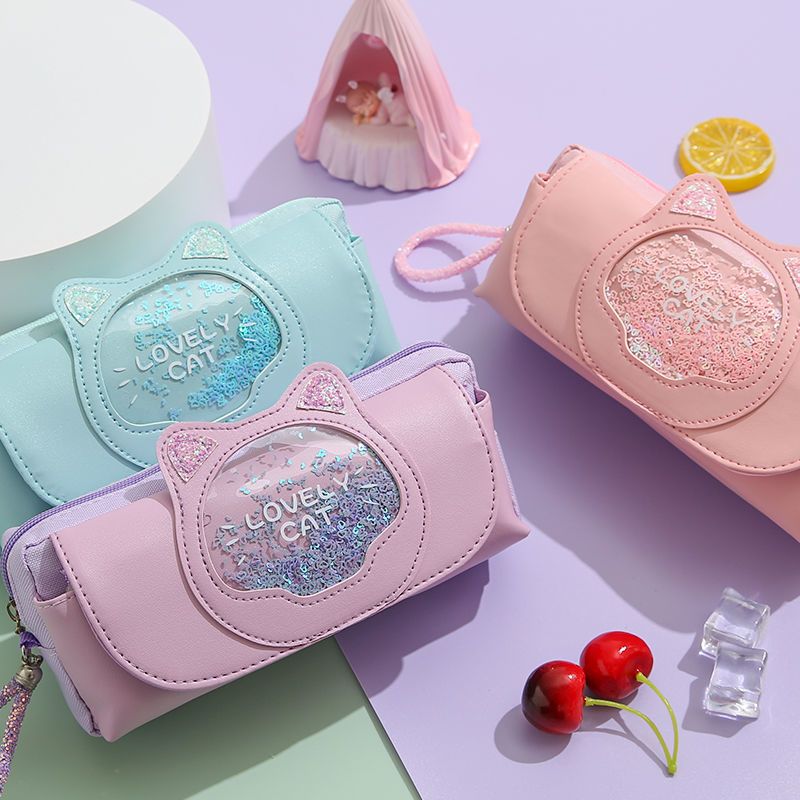 文具盒笔袋女童文具盒少女心ins潮文具幼儿园铅笔盒小学生网红流沙