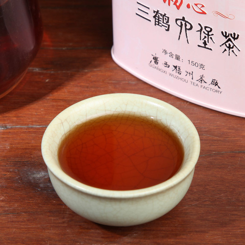 三鹤六堡茶[中华老字号]初心一级散茶铁罐装150克(单罐) 广西特产 梧州茶厂 黑茶熟茶