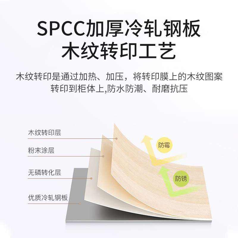 尔迈 钢制文件柜铁皮柜办公室档案资料柜带锁财务凭证柜 枫木色偏四斗文件柜
