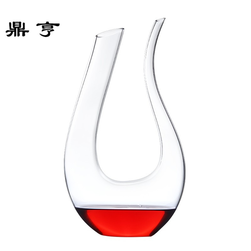 鼎亨包邮 无铅水晶玻璃醒酒器红酒分酒器倒酒器竖琴壶U型壶天鹅壶