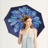 蕉下双层太阳伞女晴雨两用折叠雨伞防晒防紫外线小黑伞全身遮阳伞