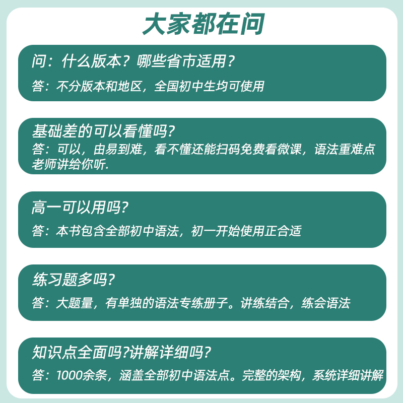 初中英语词汇+语法全解 2本 初中通用 [正版]初中必考考点2025新版星火英语初中英语语法全解初中英语语法全练七八九年