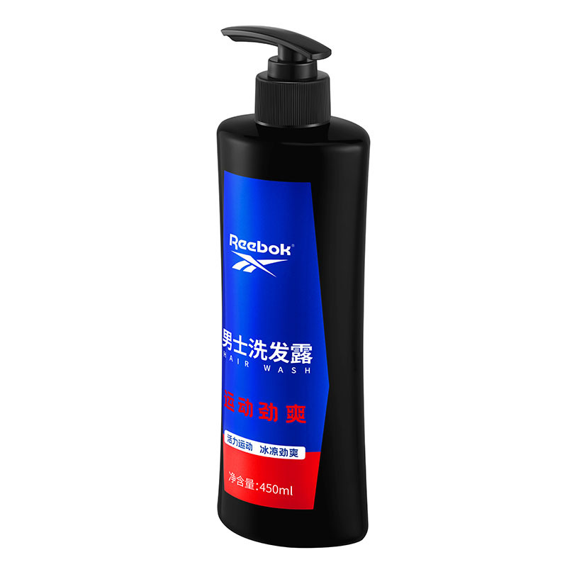 REEBOK锐步男士洗发露-运动劲爽450ml 控油止痒温和清洁去屑洗发露持久留香洗头膏男