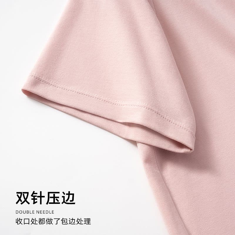 猫人短袖t恤女士80S莫代尔棉学生白色休闲打底女宽松上衣2025新款图片