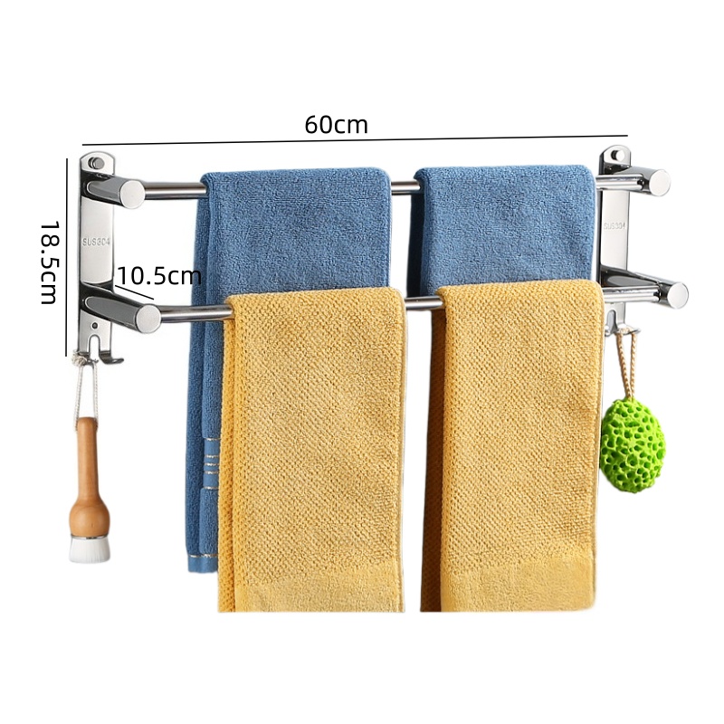 攸形 不锈钢毛巾架60cm个高清大图