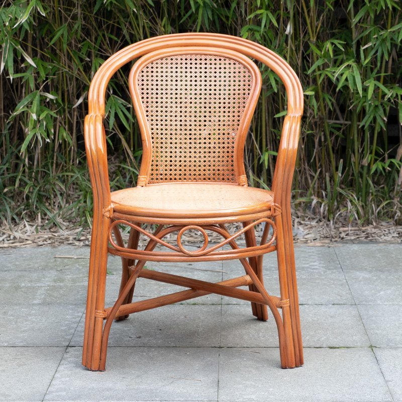 藤办公椅护腰休闲滕椅单人家用老人高靠背客厅藤椅 浅黄色_烤漆【价格