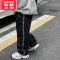 可莉允男童加绒直筒裤2022秋冬一体绒保暖牛仔裤中小童日韩休闲洋气百搭保暖裤