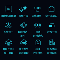 TP-LINK 1900M双频千兆无线AP面板86型墙壁式套装 全屋WiFi覆盖方案 四室二厅组网 6只千兆面板AP+9口千兆一体化路由器 智能家居大户型复式别墅酒店家庭用办公组网