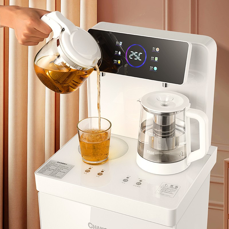 长虹饮水机家用全自动智能语音茶吧机下置水桶办公室2023新款白色