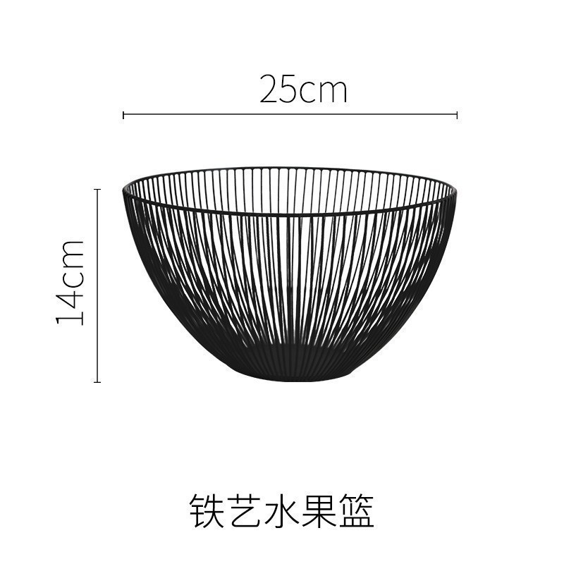 美帮汇北欧风格水果盘沥水篮客厅茶几家用铁艺水果篮创意现代零食盘高清大图