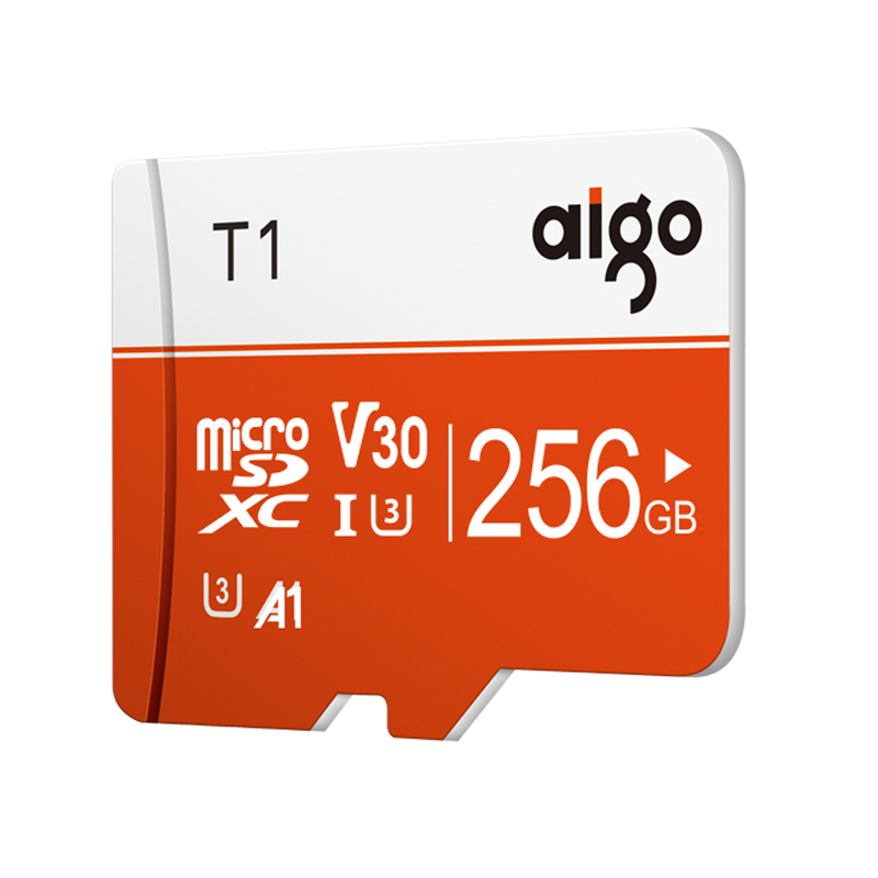 爱国者(aigo T1手机内存卡256G tf卡行车记录仪高速储存卡监控摄像头内存专用Micro sd卡