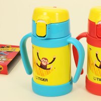 虎牌(tiger)304不锈钢保冷杯幼儿卡通吸管杯儿童吸管水杯 双把手杯 猴子蓝 MCK-A28C-YL 280ml