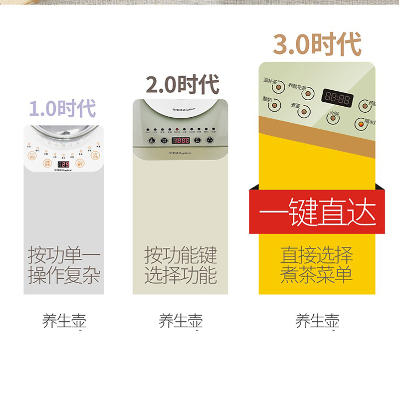 荣事达养生壶大容量多功能加厚玻璃煎中药保温全自动玻璃煮茶器 柠檬金