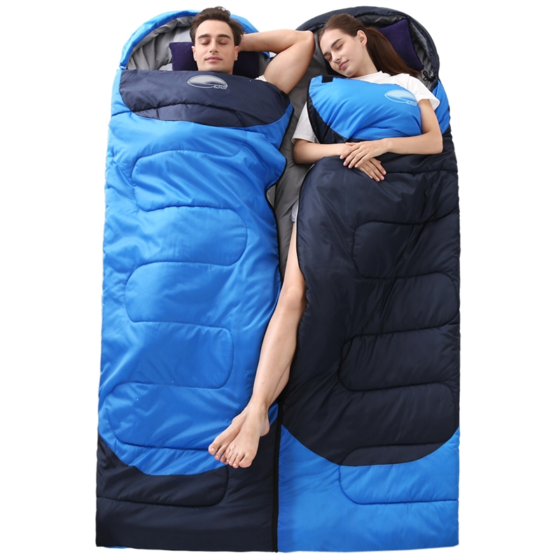 睡袋成人户外露营秋冬季加厚闪电客单双人旅行隔脏室内男保暖棉大人