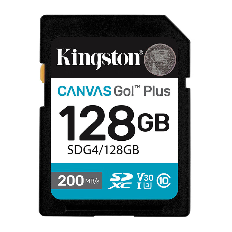 金士顿SD卡 128G 读取200MB/s V30 SDG4/128GB