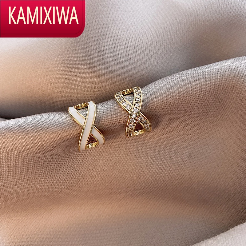kamixiwa正青春殷桃林睿耳钉2022年新款8字耳环女小香风简约银针耳饰