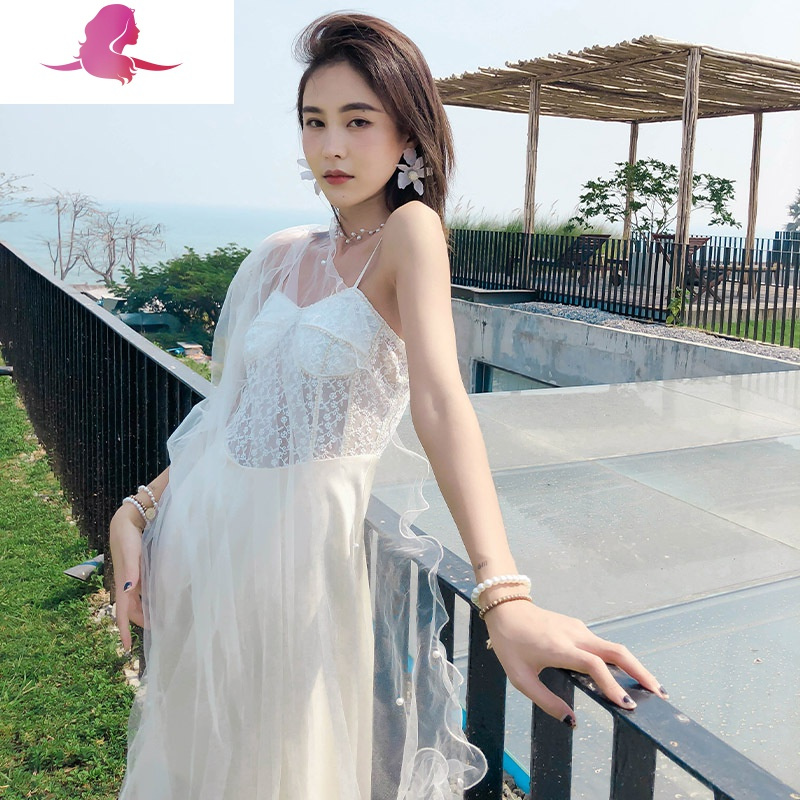 艳如飞巴厘岛沙滩裙女超仙三亚性感吊带度假连衣裙长裙海边旅游拍照裙子连衣裙