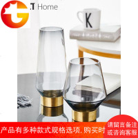 现代简约玻璃花瓶摆件客厅插花北欧干花富贵竹透明鲜花瓶装饰花器