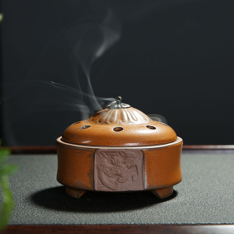 陶瓷家用客厅卧室仿古室内檀沉香艾草堂供茶道熏|禅意福到