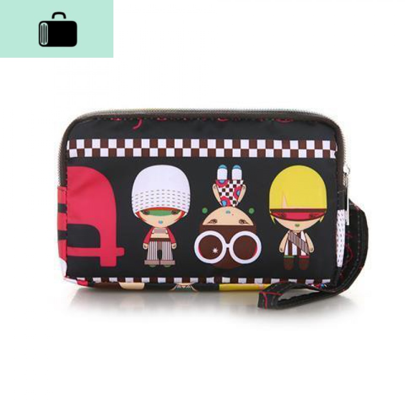 韩版拉链零钱包女手包防水手抓包手拿包手机包布艺小钱包收纳包NEW LAKE女手包 炫酷娃娃