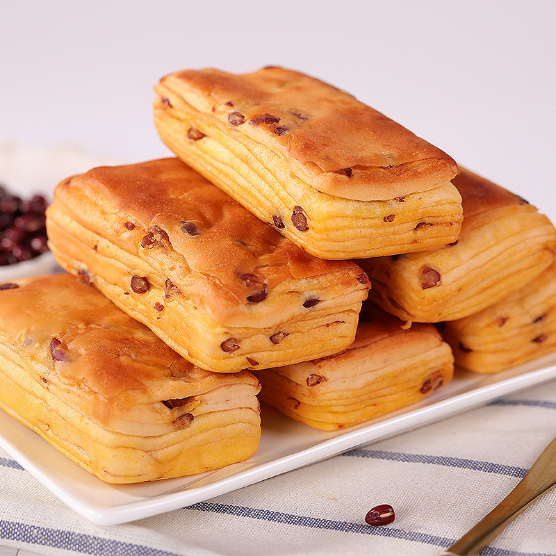正得顺红豆千层酥500g*2整箱传统老式面包零食手工早餐速食充饥宵夜