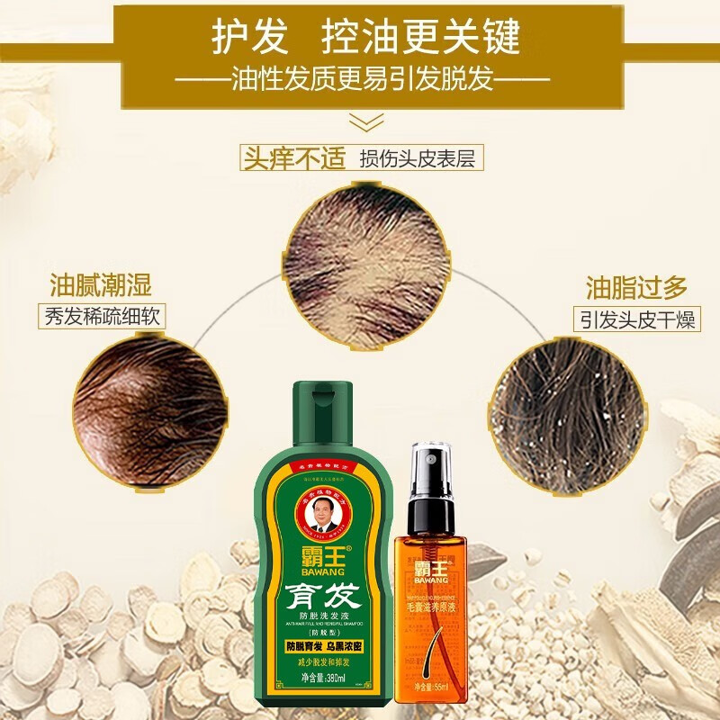霸王 育发防脱洗发水380ml+毛囊滋养原液55ml高清大图