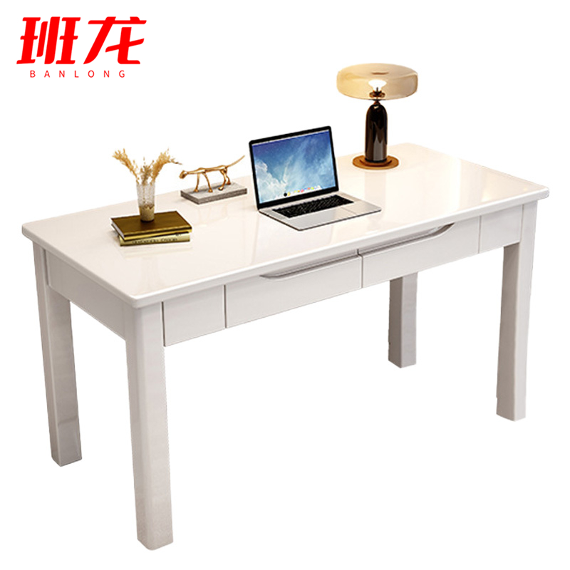 班龙学习桌1.4米白色张高清大图