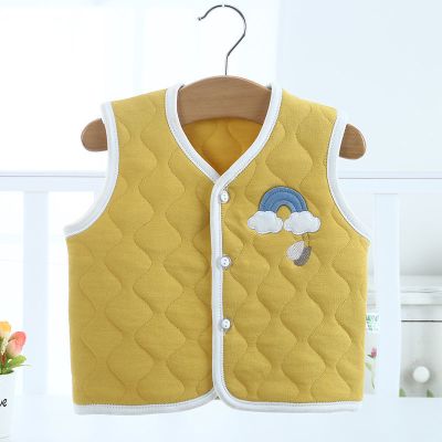 婴儿马甲春秋外穿洋气纯棉男女宝宝夹棉背心新生儿童坎肩背心保暖