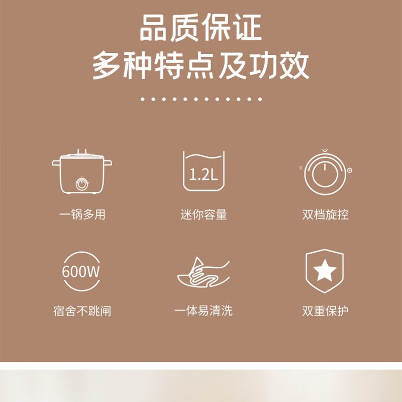 新飞 多功能电煮锅FTDG-010P 1.2L高清大图
