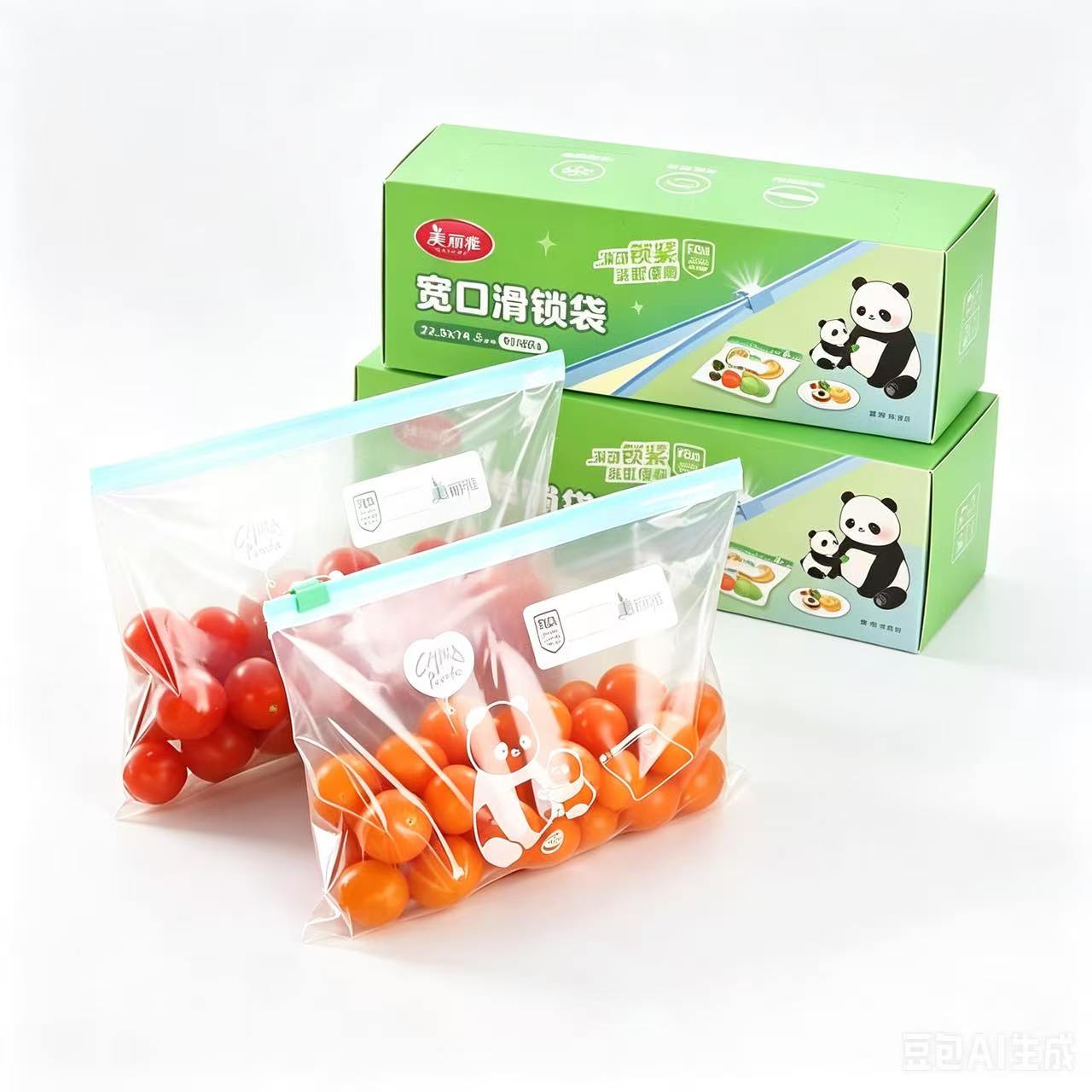 美丽雅(MARYYA)立式三合一宽口密实袋60只14404 密封袋食品级自封封口袋 冰箱冷冻分装袋保鲜袋密封宽口拉链高清大图