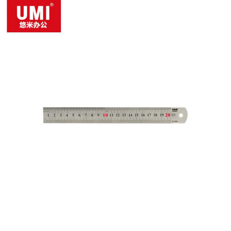 悠米 不锈钢直尺,20cm B14102S 银 12把/盒 (1盒装)高清大图
