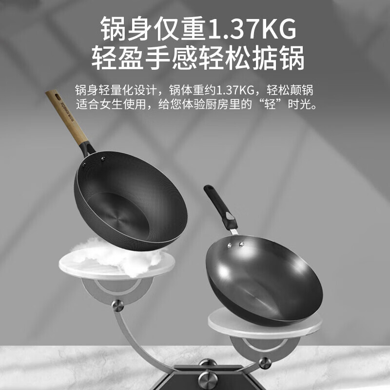 康巴赫无涂层防锈炒锅-套装32cm KGX-C32F(单位:个) 黑色高清大图