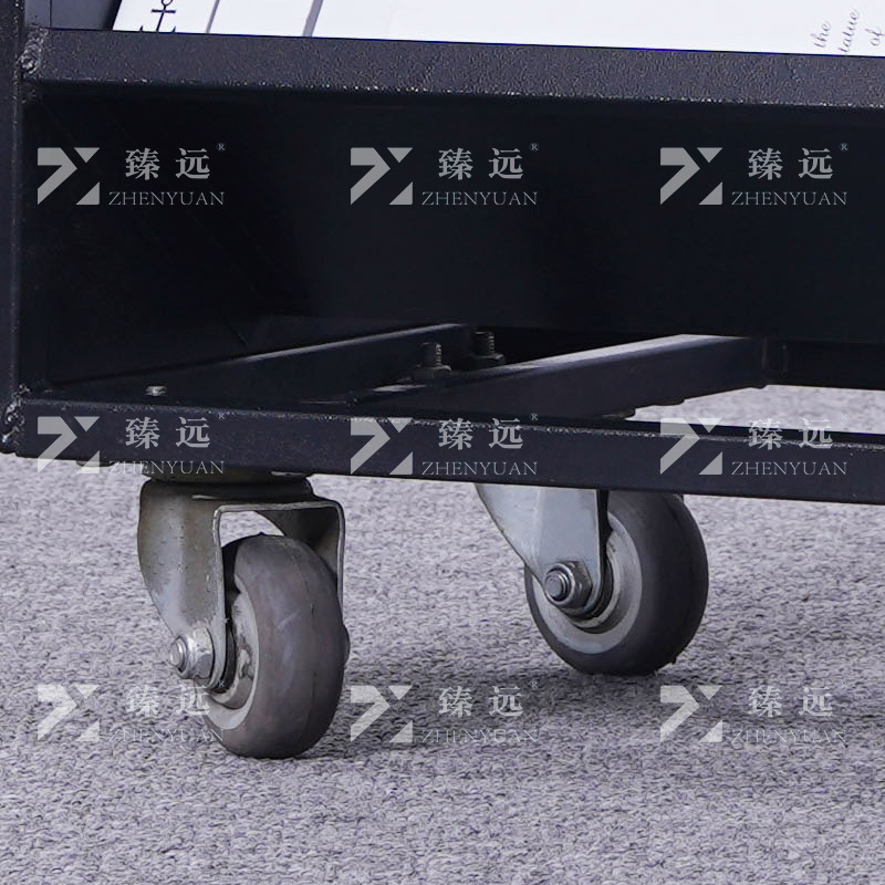 臻远 ZY4092910 档案室推车图书馆小推车手推车 2层V型书车黑色