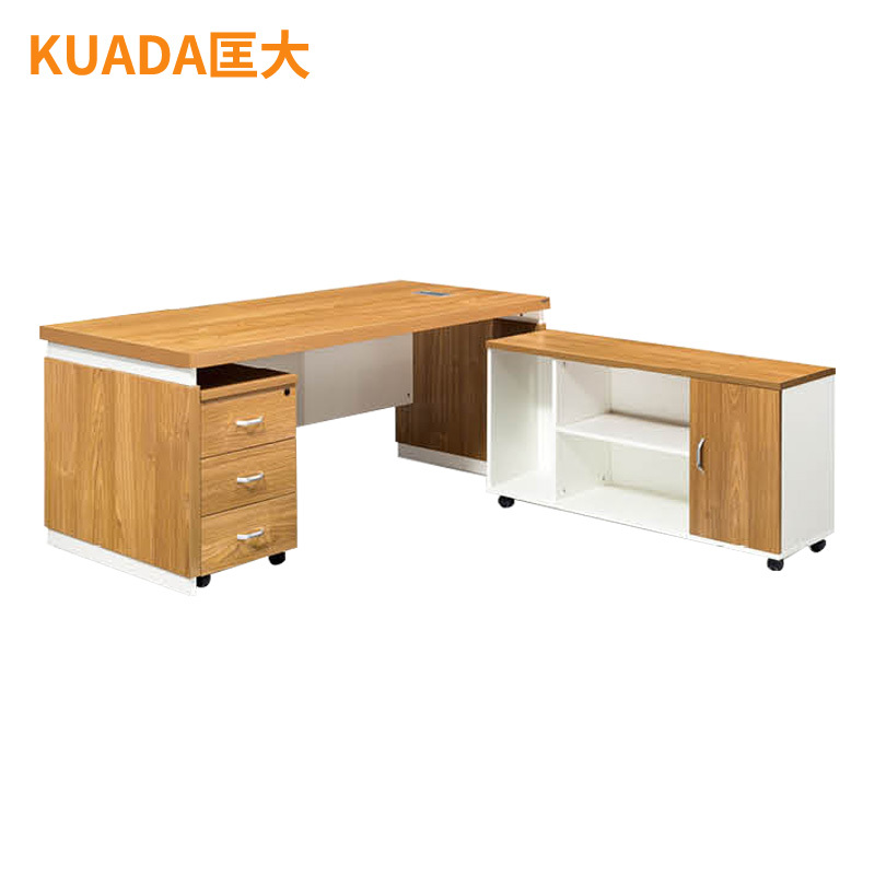 匡大 现代简约办公桌1.8米板式主管桌经理桌+副柜KD-18D1803