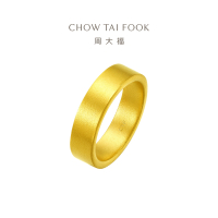 周大福传承经典传承情侣对戒足金黄金戒指寓意情比金坚计价(工费820元)F214040