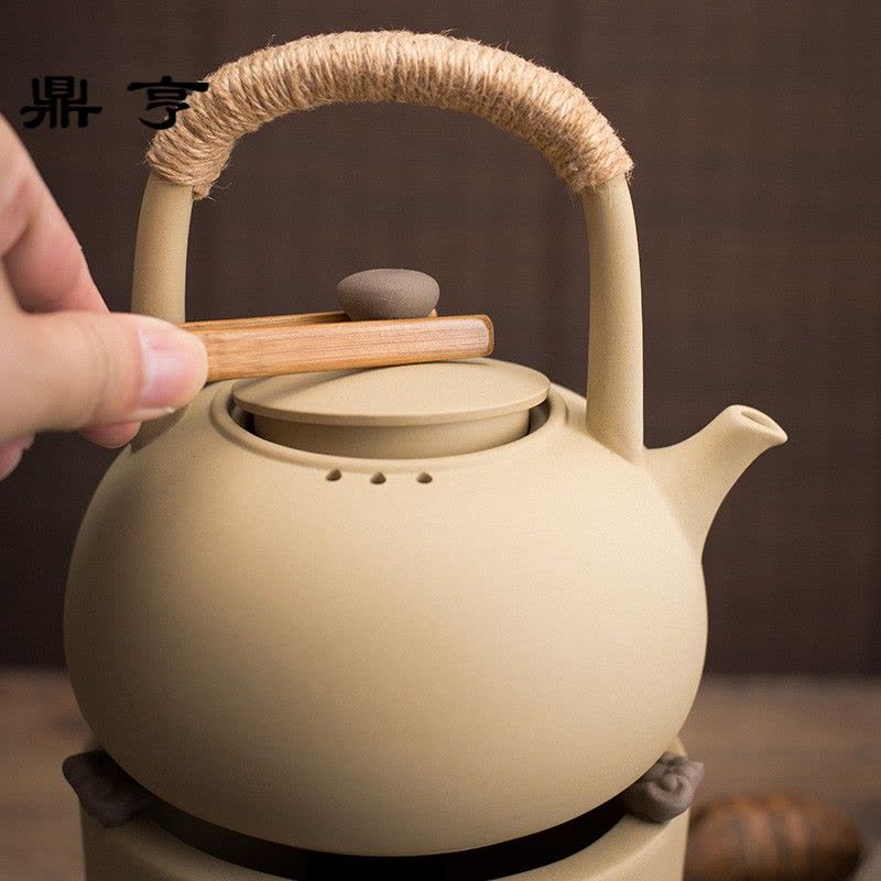 鼎亨紫砂功夫陶瓷煮茶器 黑茶套装家用茶壶提梁陶炉烧水壶 茶炉酒图片